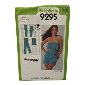 1979 Super Jiffy Simplicity 9295 2 Style Romper Guide to Sewing on Knits Pattern